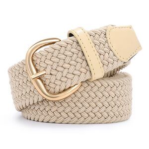 Women Braided Stretch Belts Elastic Canvas Woven Belts For Jeans Pants🤪
